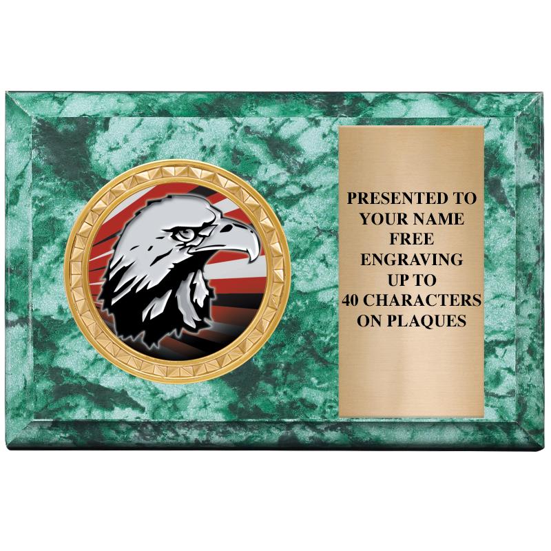 6" X 4" GREEN MBL INSERT PLQ