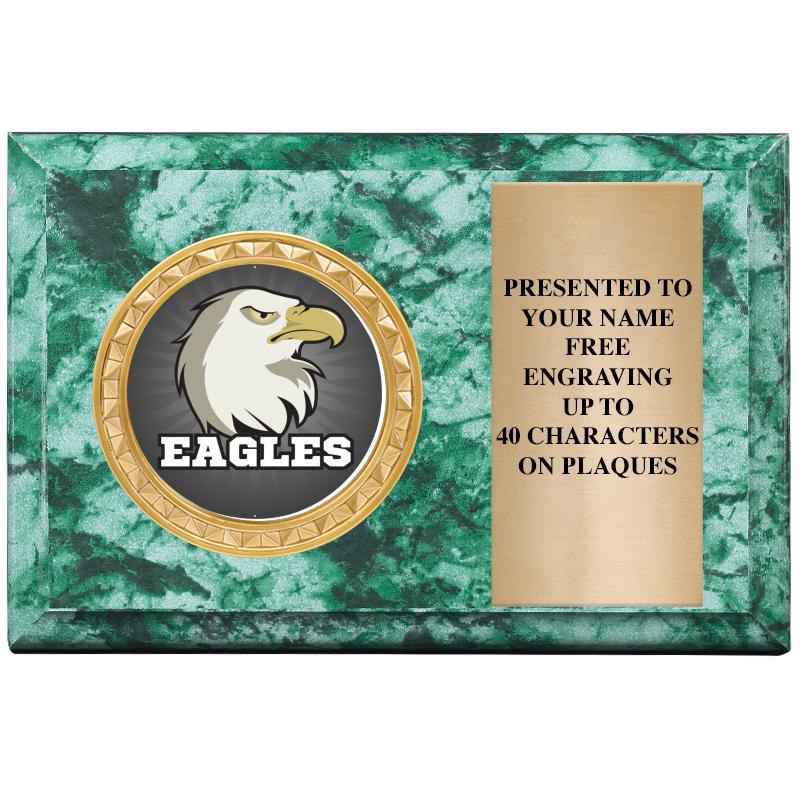 6" X 4" GREEN MBL INSERT PLQ