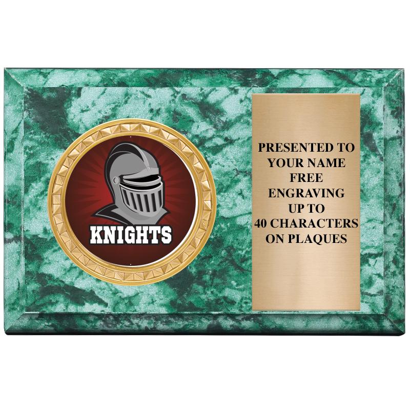 6" X 4" GREEN MBL INSERT PLQ