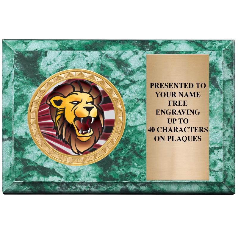 6" X 4" GREEN MBL INSERT PLQ