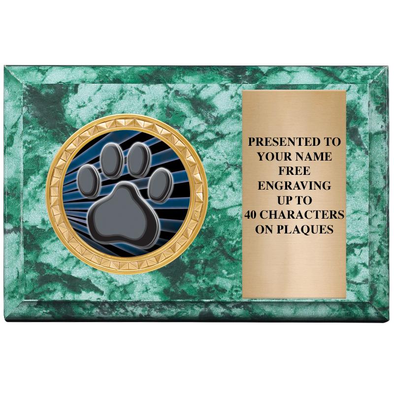 6" X 4" GREEN MBL INSERT PLQ