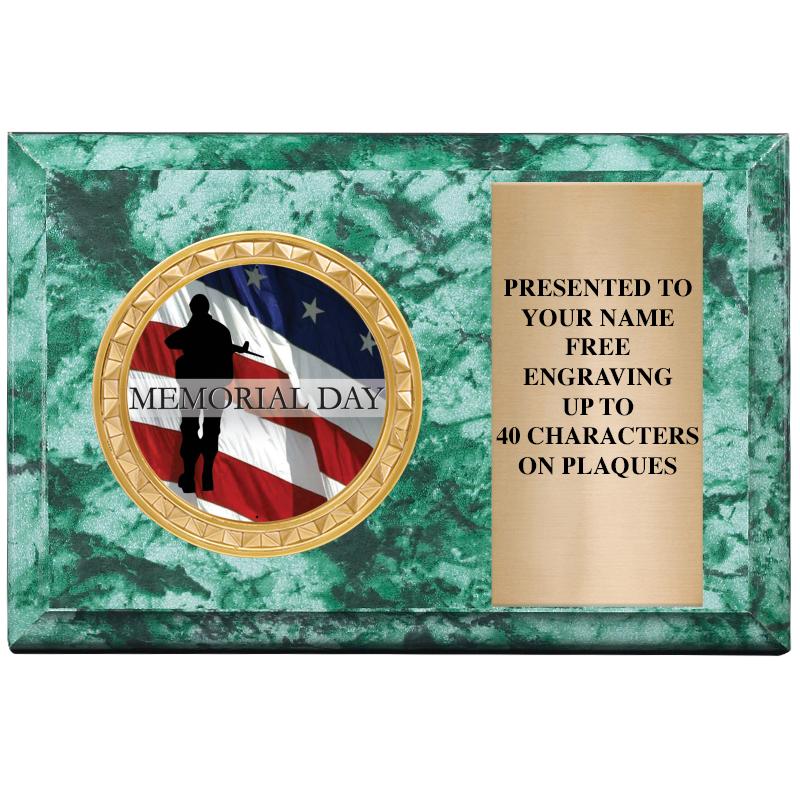 6" X 4" GREEN MBL INSERT PLQ