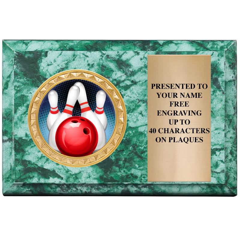 6" X 4" GREEN MBL INSERT PLQ