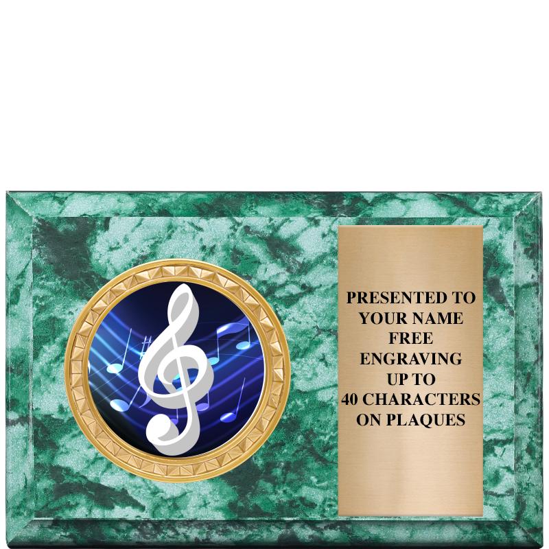 6" X 4" GREEN MBL INSERT PLQ