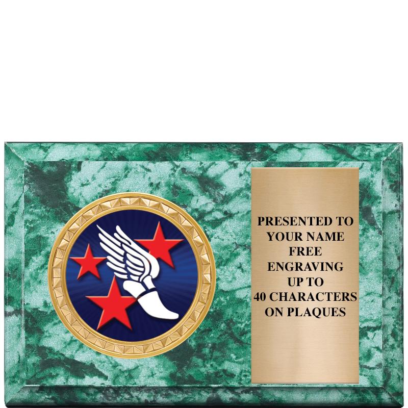 6" X 4" GREEN MBL INSERT PLQ