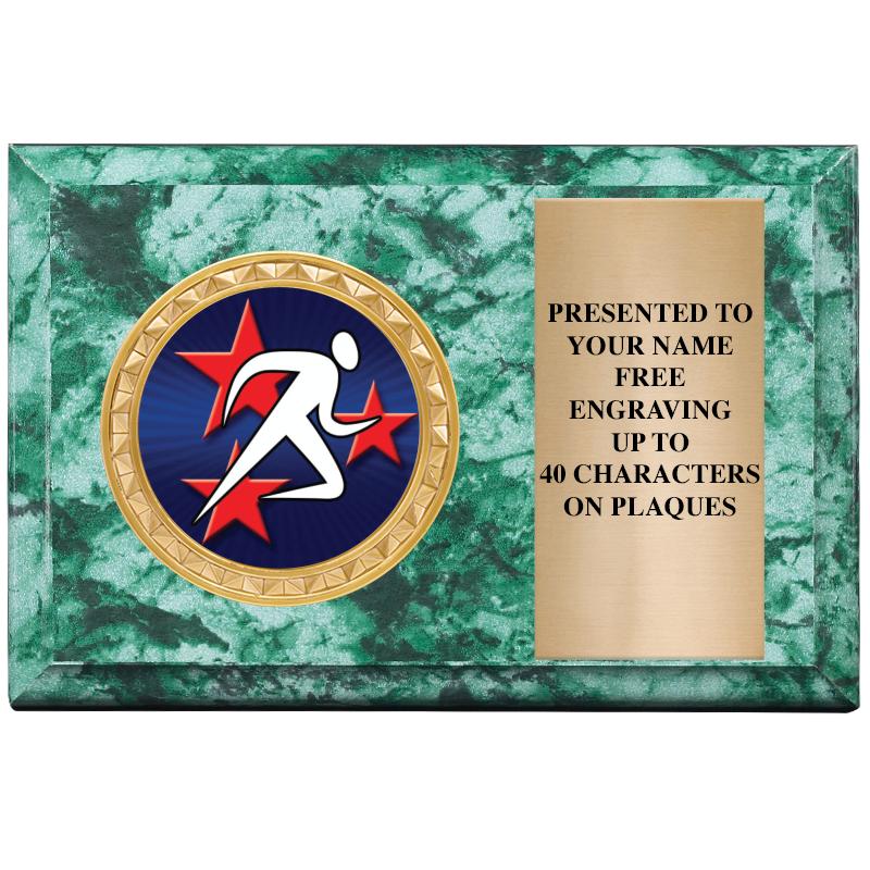 6" X 4" GREEN MBL INSERT PLQ