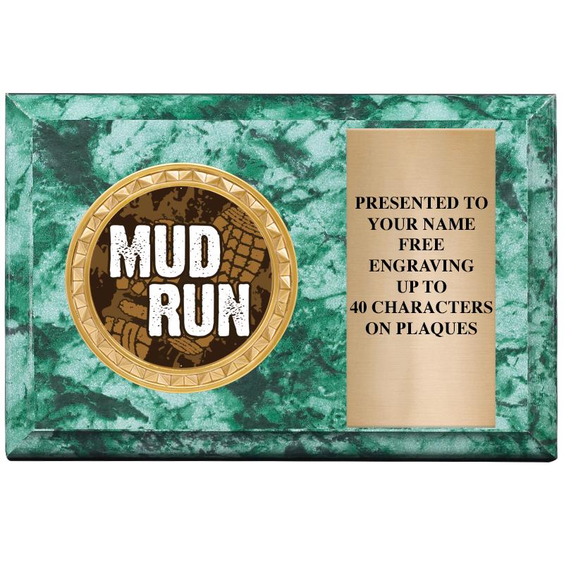 6" X 4" GREEN MBL INSERT PLQ