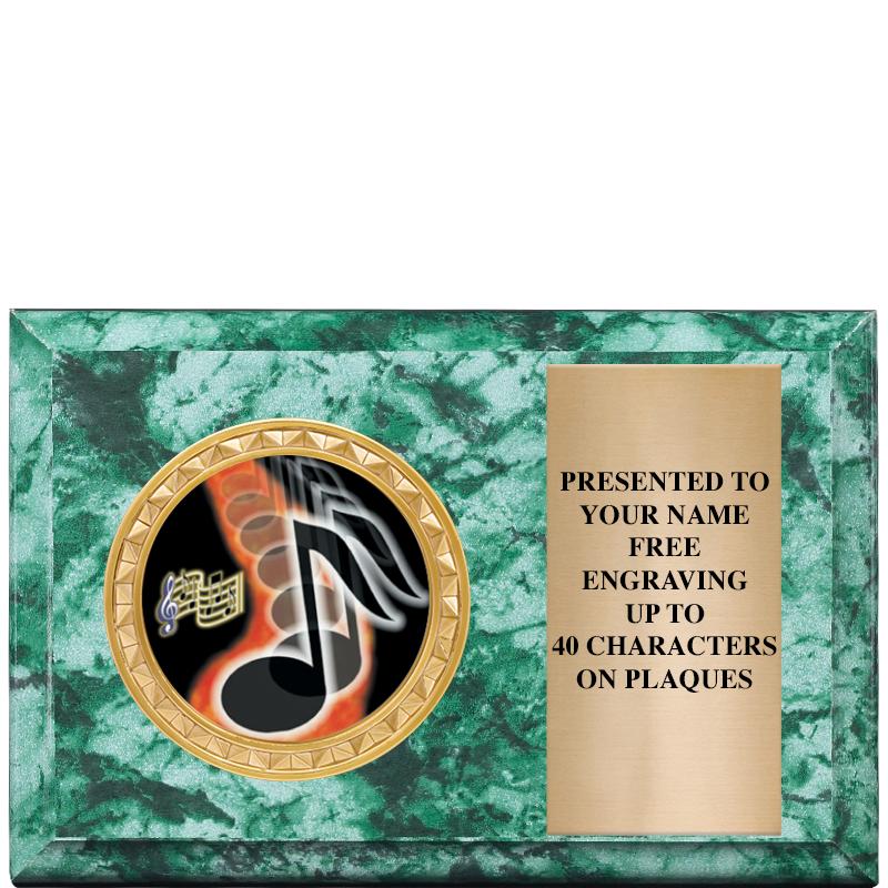 6" X 4" GREEN MBL INSERT PLQ