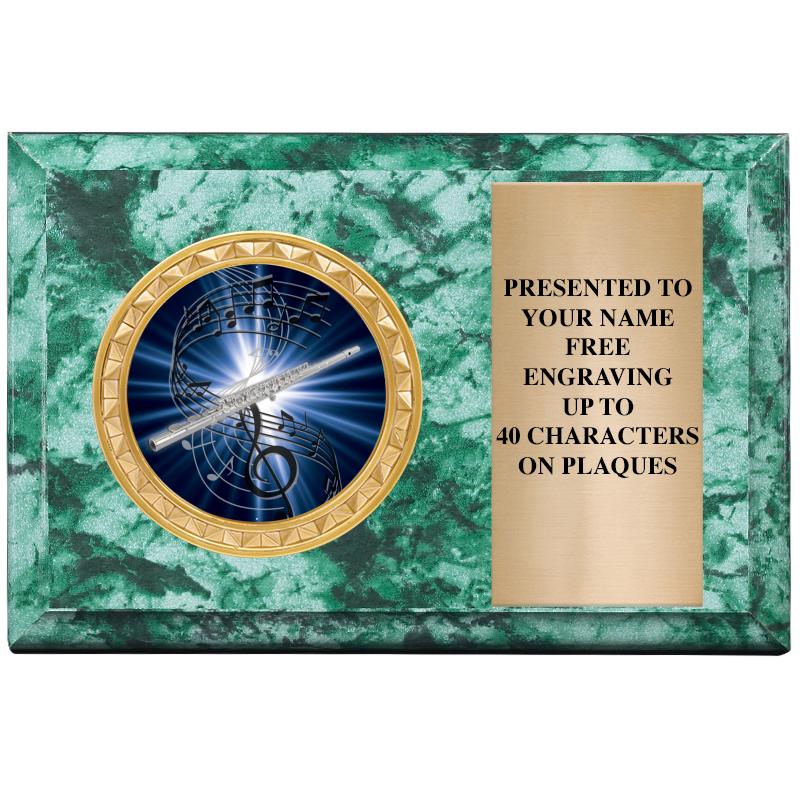 6" X 4" GREEN MBL INSERT PLQ