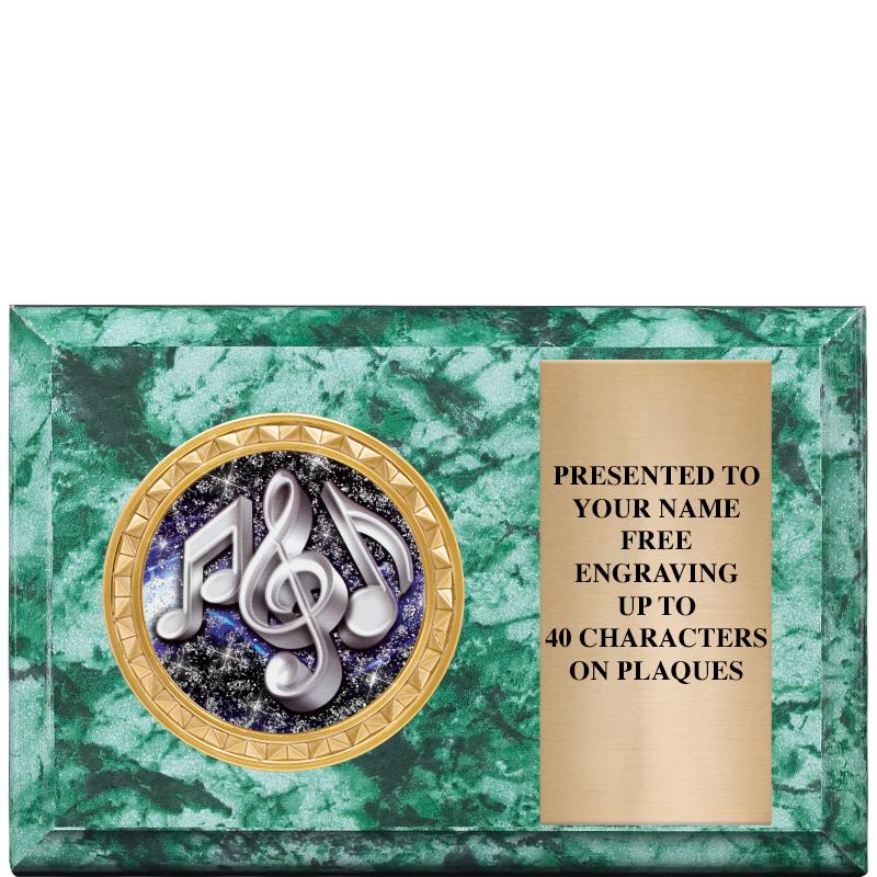 6" X 4" GREEN MBL INSERT PLQ