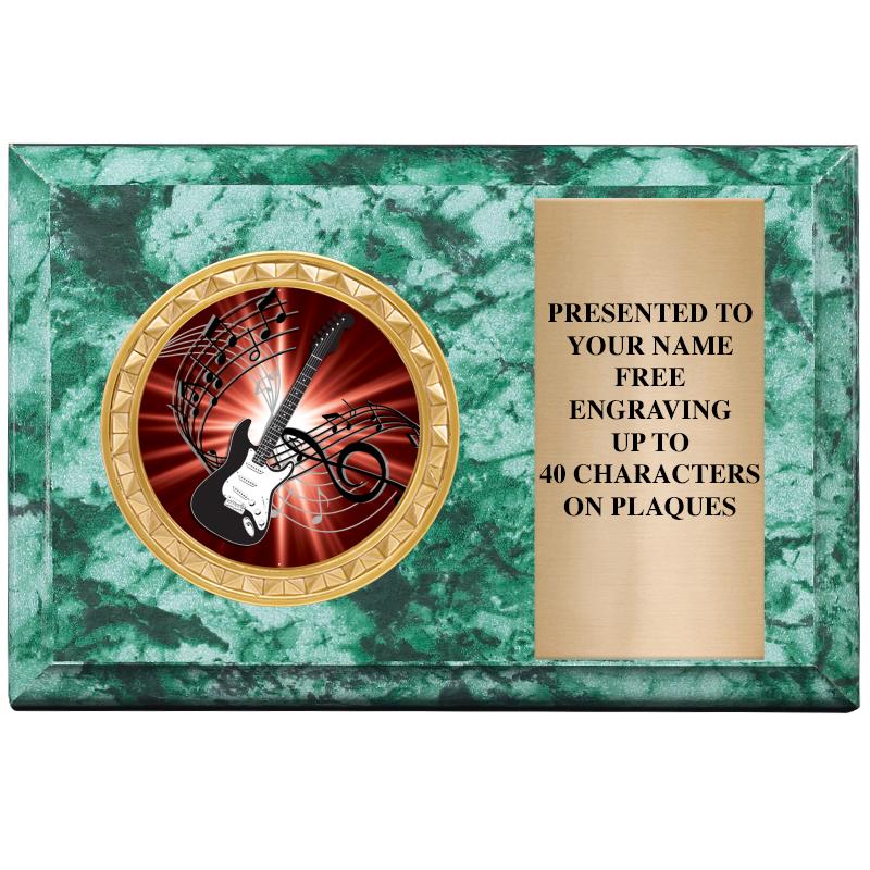 6" X 4" GREEN MBL INSERT PLQ