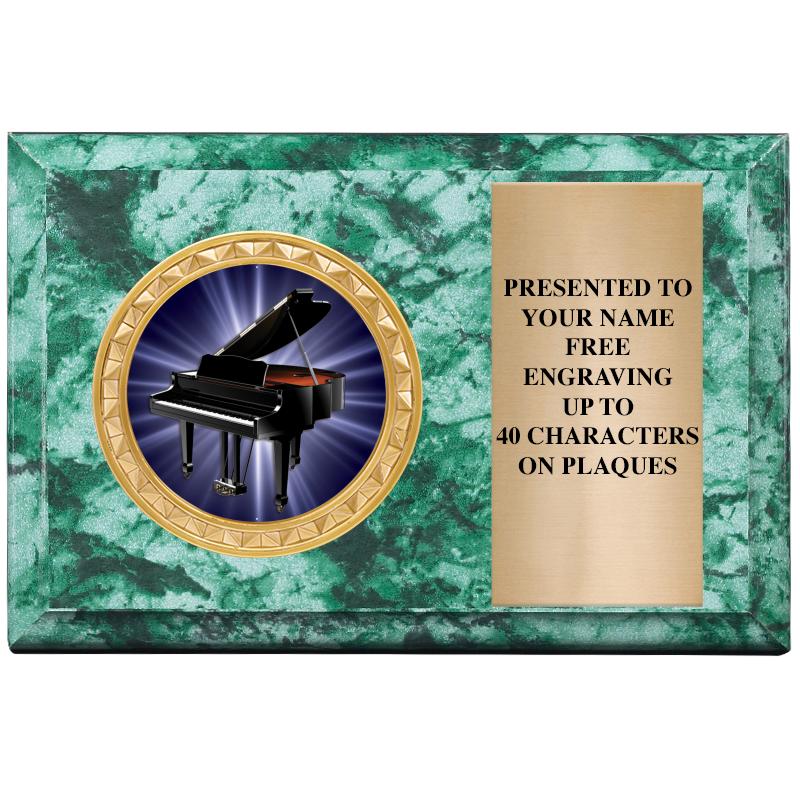 6" X 4" GREEN MBL INSERT PLQ