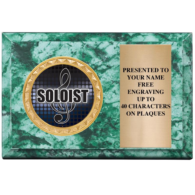 6" X 4" GREEN MBL INSERT PLQ