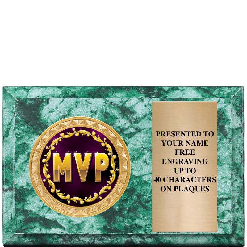 6" X 4" GREEN MBL INSERT PLQ