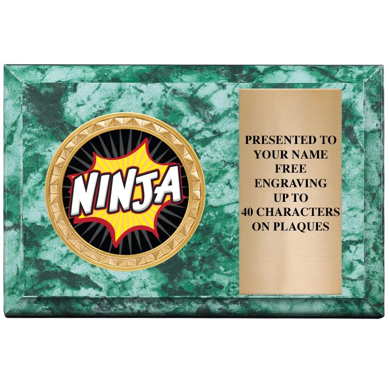 6" X 4" GREEN MBL INSERT PLQ