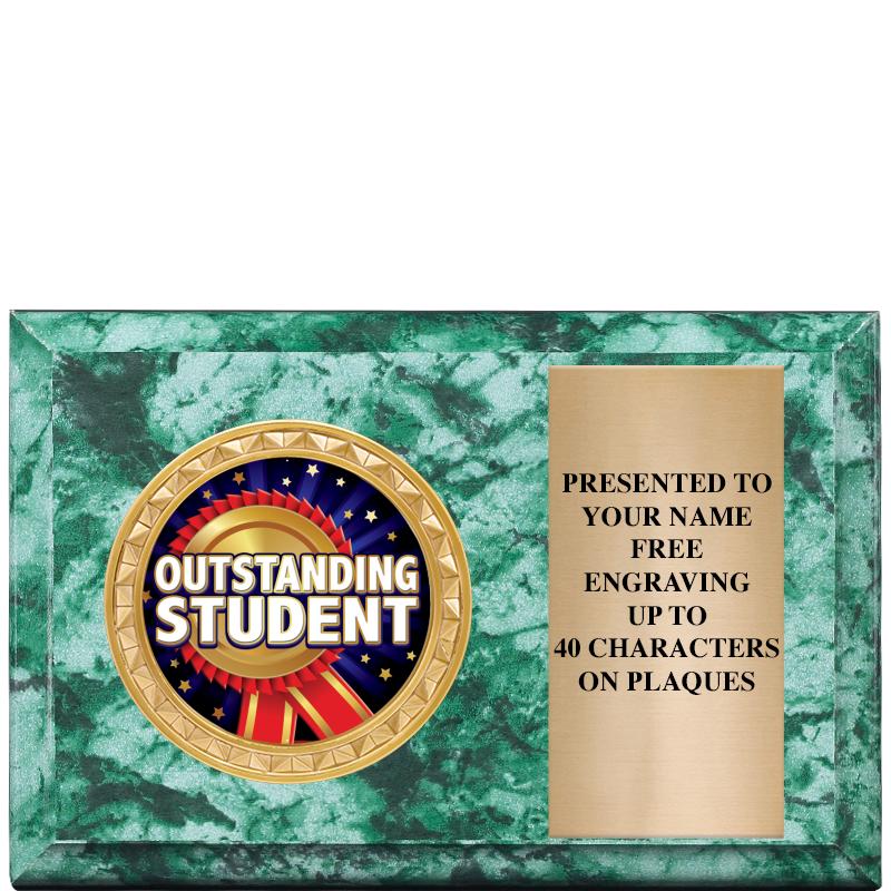 6" X 4" GREEN MBL INSERT PLQ