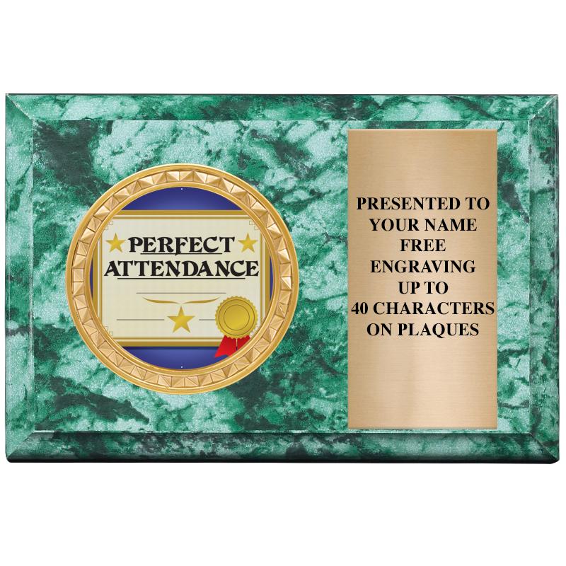 6" X 4" GREEN MBL INSERT PLQ