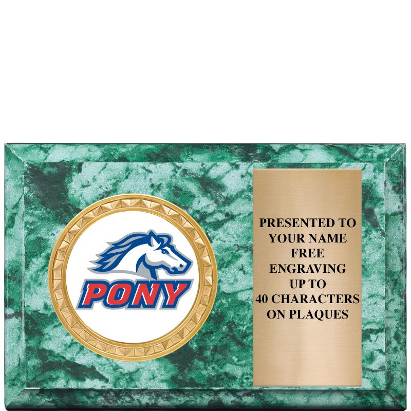 6" X 4" GREEN MBL INSERT PLQ