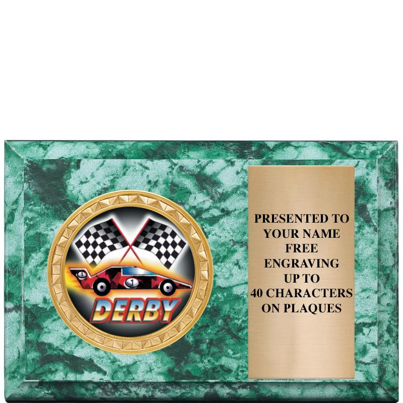 6" X 4" GREEN MBL INSERT PLQ