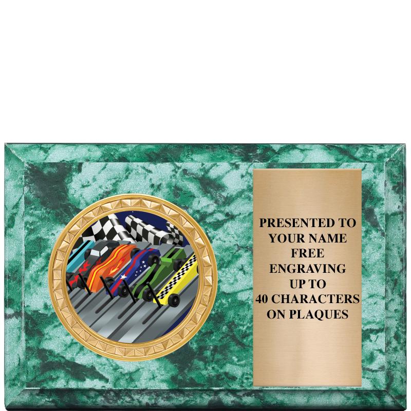 6" X 4" GREEN MBL INSERT PLQ