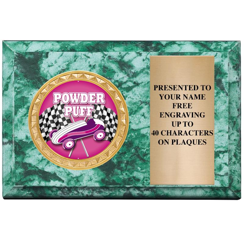 6" X 4" GREEN MBL INSERT PLQ