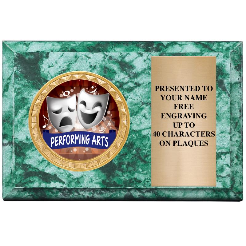 6" X 4" GREEN MBL INSERT PLQ