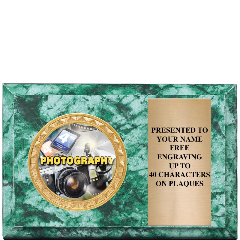 6" X 4" GREEN MBL INSERT PLQ