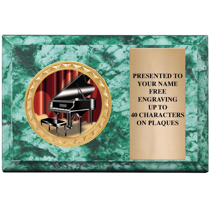 6" X 4" GREEN MBL INSERT PLQ