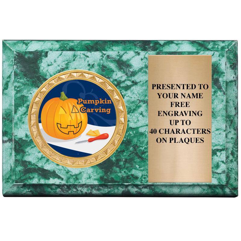 6" X 4" GREEN MBL INSERT PLQ