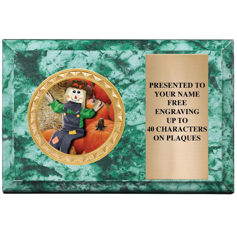 6" X 4" GREEN MBL INSERT PLQ