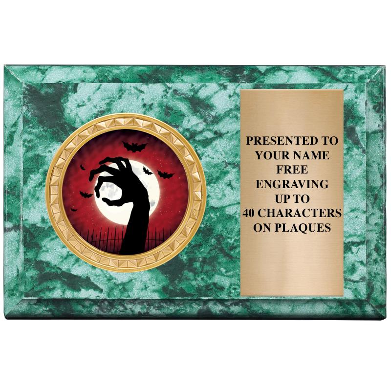 6" X 4" GREEN MBL INSERT PLQ