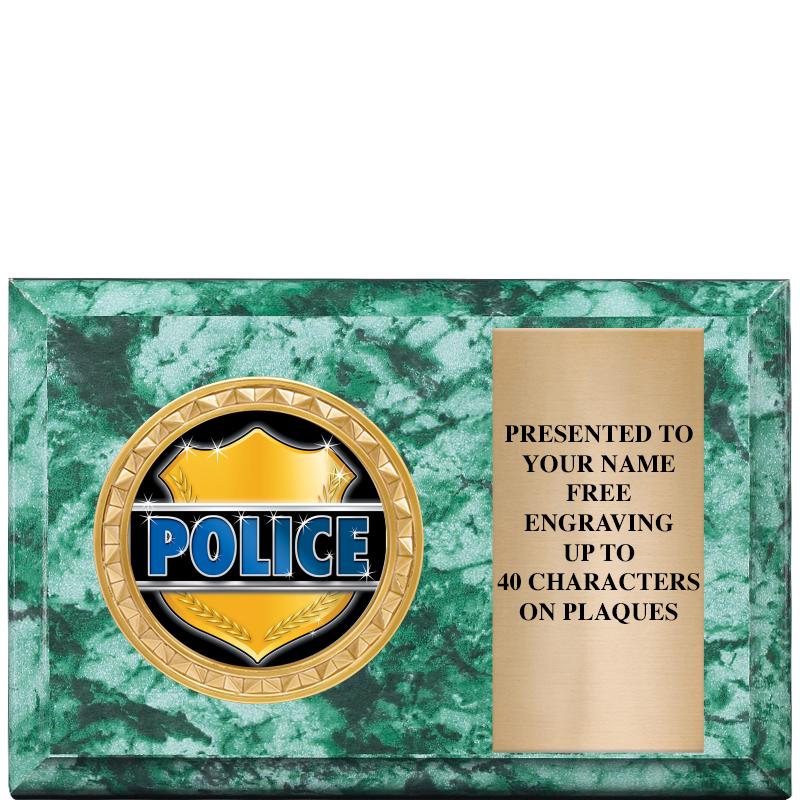 6" X 4" GREEN MBL INSERT PLQ