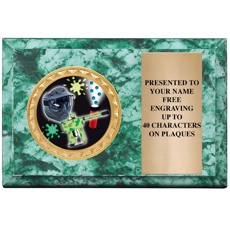 6" X 4" GREEN MBL INSERT PLQ