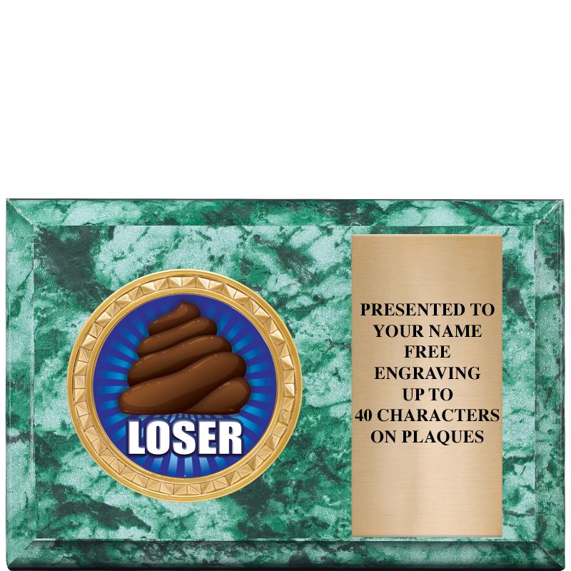 6" X 4" GREEN MBL INSERT PLQ