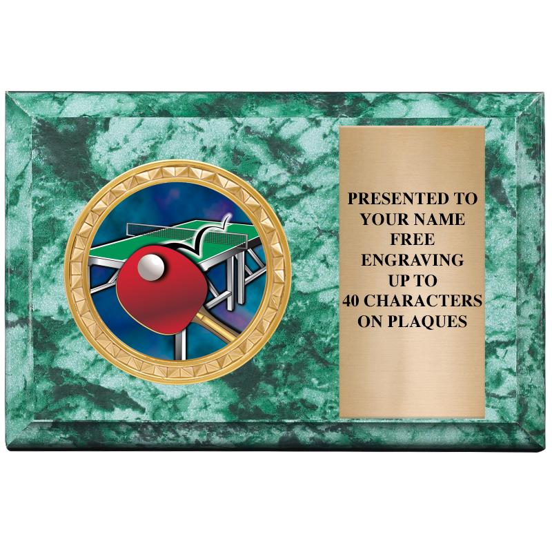 6" X 4" GREEN MBL INSERT PLQ