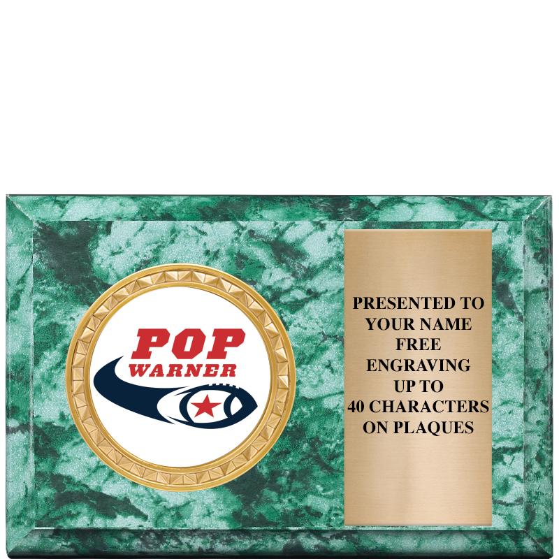 6" X 4" GREEN MBL INSERT PLQ