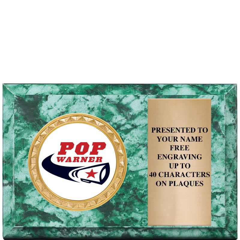 6" X 4" GREEN MBL INSERT PLQ