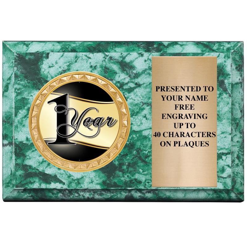 6" X 4" GREEN MBL INSERT PLQ