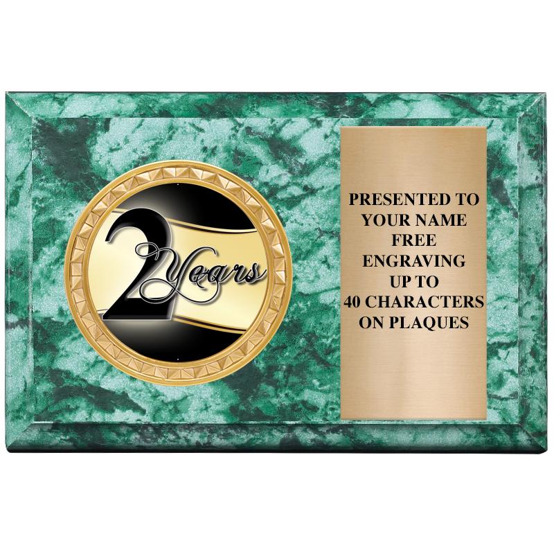 6" X 4" GREEN MBL INSERT PLQ