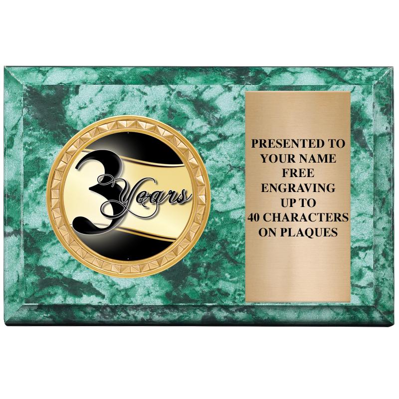 6" X 4" GREEN MBL INSERT PLQ