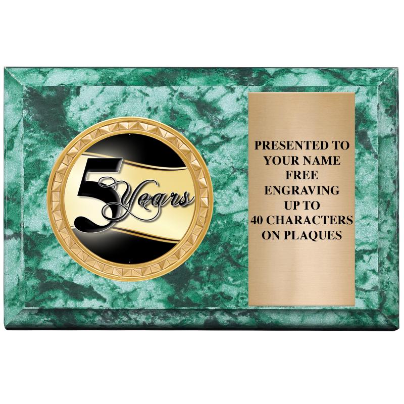 6" X 4" GREEN MBL INSERT PLQ