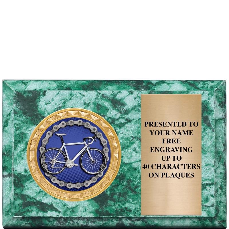 6" X 4" GREEN MBL INSERT PLQ