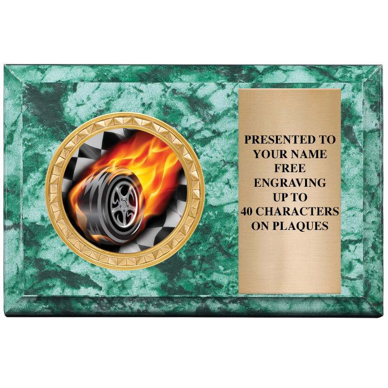 6" X 4" GREEN MBL INSERT PLQ