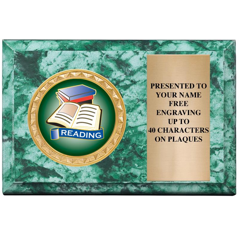 6" X 4" GREEN MBL INSERT PLQ