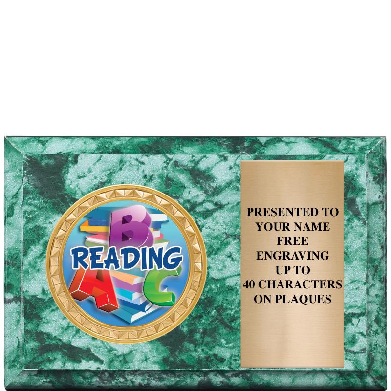 6" X 4" GREEN MBL INSERT PLQ