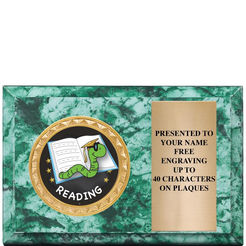 6" X 4" GREEN MBL INSERT PLQ