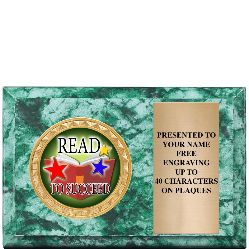 6" X 4" GREEN MBL INSERT PLQ