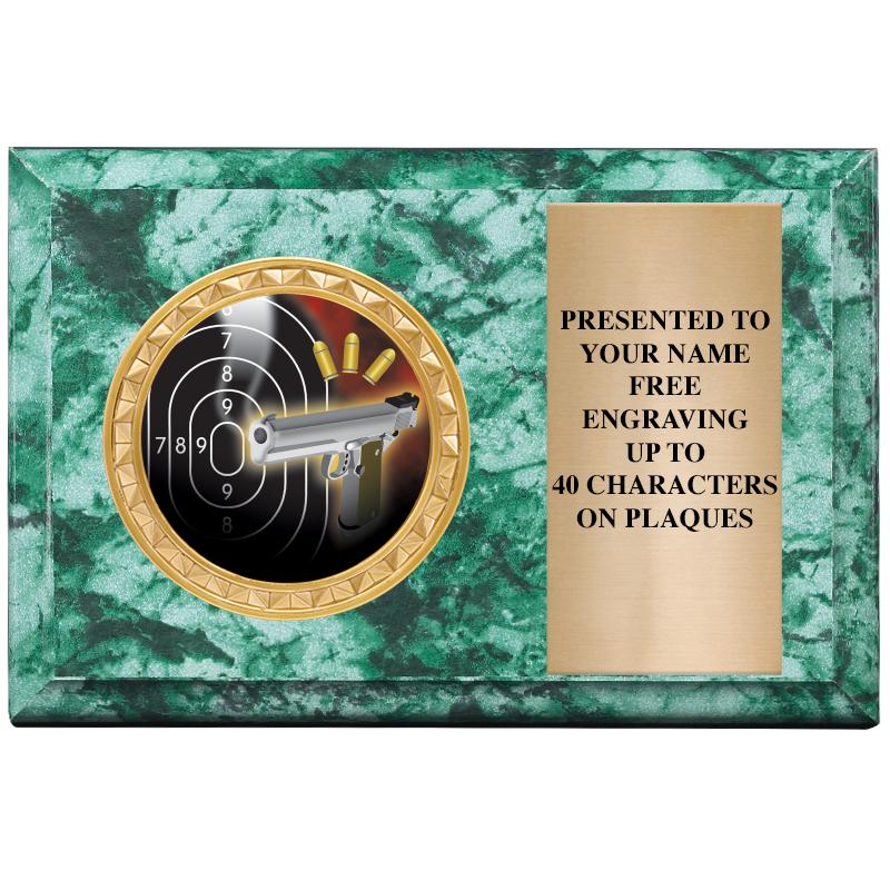 6" X 4" GREEN MBL INSERT PLQ