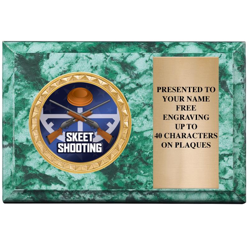 6" X 4" GREEN MBL INSERT PLQ