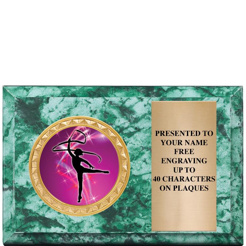 6" X 4" GREEN MBL INSERT PLQ